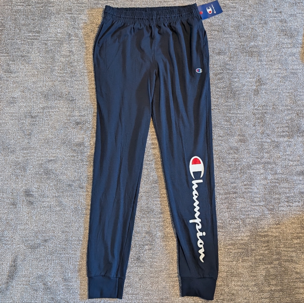 Champion Men's Navy Graphic Everyday Classic 100% Jersey Cotton Joggers - Medium